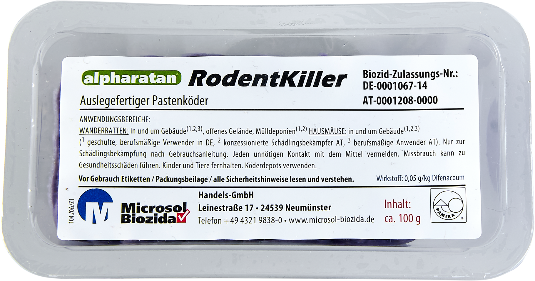 alpharatan-Rodentkiller Blister geschlossen